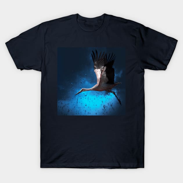 Crane in Flight T-Shirt by MinnieWilks